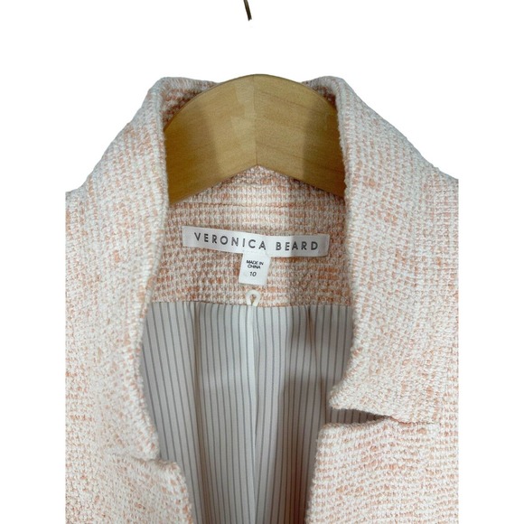 Veronica Beard Barton Tweed Blazer Jacket Pink Womens 10 - Picture 2 of 10